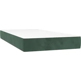 vidaXL Boxspringbett mit Matratze & LED Dunkelgrün 90x190 cm Samt