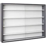 Interlink ebuy24 Collecty Vitrinenschrank 2 Schiebetüren aus Glas Grau, Weiß.