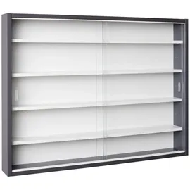 Interlink ebuy24 Collecty Vitrinenschrank 2 Schiebetüren aus Glas Grau, Weiß.