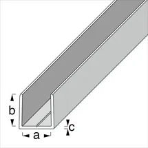 KANTOFLEX alfer clampline-U-Profil 2 m, 18.9 x 18 x 1.5 mm Aluminium eloxiert silber