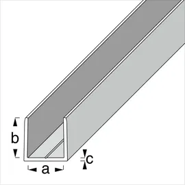 KANTOFLEX alfer clampline-U-Profil 2 m, 18.9 x 18 x 1.5 mm Aluminium eloxiert silber