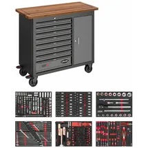 VIGOR Mobile Werkbank SeriesL, mit Sortiment, V5154, 375-teilig