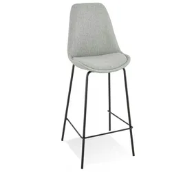 Hochstuhl und Küchenhocker aus Metall und Textilien | Mittelhoher Snackhocker ALOE MINI mit Fußstütze | Minimalistischer Stil | Kadima Design