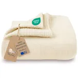 Totsy Baby Musselin Decke Babydecke Baumwolle 75 x 60 cm - Musselindecke Kuscheldecke Baby Musselintücher Kinderdecke dünne Babydecken Pucktuch Muslin Blanket für Kinder Oeko-Tex Hellbeige