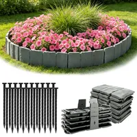 Kapokr 20 Stück Kunststoff-Rasenkante Gartenzaun mit Erdnägeln
