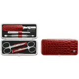 Zwilling Classic Maniküre Set 5tlg. mit Nagelschere, Leder, rot