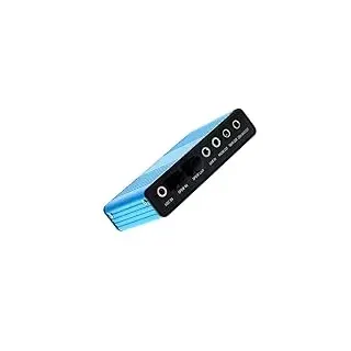 LEAGY Soundkarte, 6-Kanal Externe Soundkarte USB 2.0 Externe 5.1 Surround Sound Optischer S/PDIF Audio Soundkarte Adapter für PC Laptop Aufnahme Kompatibel mit Windows 10/8/7/XP, Blau