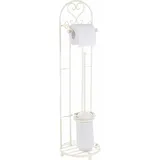Ambiente Haus Toilettenpapierhalter AMBIENTE HAUS "Antik", weiß, B:21cm H:81cm, Eisen, Keramik, Toilettenpapierhalter, antikweiß