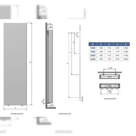 Belrad Designheizkörper SVP221600500 weiß