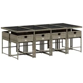 vidaXL Garten-Essgruppe 9-tlg. Grau