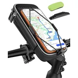 FKEWUK Handyhalterung Fahrrad Motorrad mit lenkertasche wasserdicht, fahrradtasche Lenker mit handyhalter für 5,5-7 Zoll Smartphone, Handytasche fahrradlenker ebike Handy Halterung e Scooter zubehör