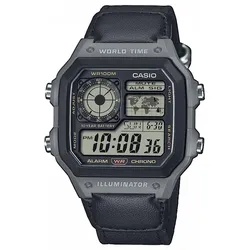 Casio AE-1200WHUB-8AVEF Herren-Armbanduhr Digital mit Stoffband Anthrazit