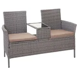 MCW Poly-Rattan Sitzbank mit Tisch MCW-E24, Gartenbank E24