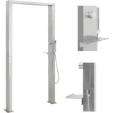 vidaXL Gartendusche Doppeldüsen 210 cm edelstahl 48201