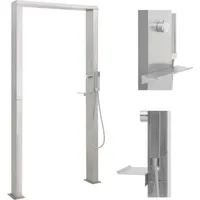 vidaXL Gartendusche Doppeldüsen 210 cm edelstahl 48201