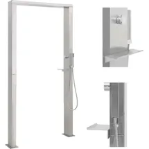 vidaXL Gartendusche Doppeldüsen 210 cm edelstahl 48201
