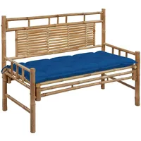 VidaXL Gartenbank mit Auflage 120 cm Bambus
