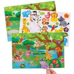 Dschungeltier Aufkleber Bastelset  (pro Set 5) Bastelsets
