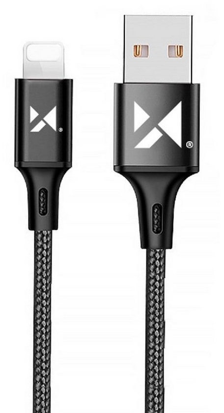 Wozinsky Ladekabel Lade- und Datenkabel USB Kabel - iPhone Anschluss 2.4A Smartphone-Kabel, (100 cm) schwarz