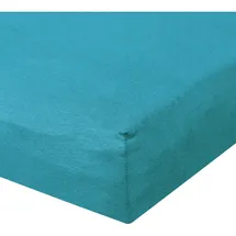 BettwarenShop Spannbettlaken Baumwolle-Jersey-Elasthan 90 x 200 - 100 x 220 cm Blau