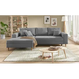 Sofa.de Ecksofa mit Schlaffunktion ¦ grau ¦ Maße (cm): B: 275 H: 91 T: 173.0