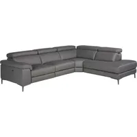 Angel Cerdá Relaxsofa mit Chaiselongue rechts in dunkelgrauem Leder 6111