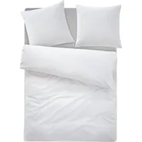 andas Bettwäsche »Sari2 in Gr. 135x200 oder 155x220 cm«, (2 tlg.), aus Baumwolle, uni Bettwäsche in Seersucker Qualität ideal für Sommer, weiß