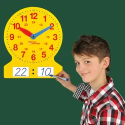 Magnetische Tafeluhr, analog und digital