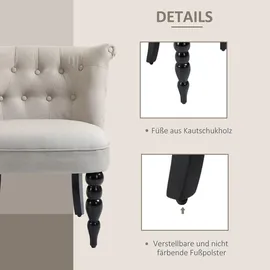 Homcom Relaxsessel Vintage Ruhesessel Relaxstuhl Polstersessel mit Knopfdesign