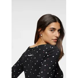 KangaROOS Langarmshirt in schwarz-gemustert | Gr.: 32/34