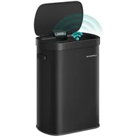 SONGMICS Mülleimer Sensor-Mülleimer, Küche 50 L, mit Sensor, Stahl, Kohlefilter, Softclose-Deckel schwarz