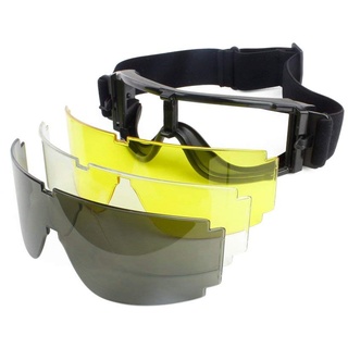 Taktische Airsoft Goggle Jagd Military Paintball Wind Staub Schutz Schutzbrille-Motorrad Brille Gläser 3 Linse Outdoor Wandern Sonnenbrille