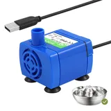 Diealles Shine Katzenbrunnen Pumpe USB, Leise Ersatzpumpe Katzenbrunnen, Katzen Trinkbrunnen Pumpe für 2L Katzenbrunnen Edelstahl