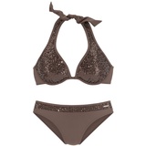 bruno banani Bügel-Bikini, Damen coffee, Gr.38 Cup F,