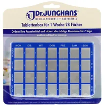 Dr. Junghans Tablettenbox 1 Woche 28 Fächer Schiebedeckel