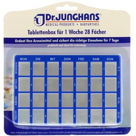 Dr. Junghans Tablettenbox 1 Woche 28 Fächer Schiebedeckel
