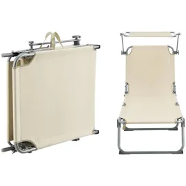 [en.casa] Getaria Sonnenliege 189 x 57 x 28 cm Beige