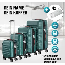 monzana Koffer-Set 4-tlg. grün/kunststoff/abs