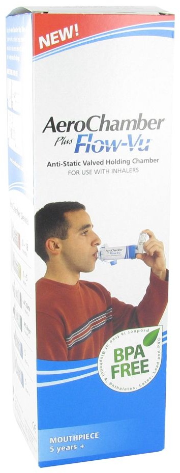 Aerochamber Plus Anti-Statique + Flow-Vu-Mouthpiece Adultes 1 pc(s) Appareil