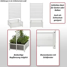MCW Aluminium Beet mit Rankgitter 158 x 90 x 75 cm Grau