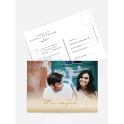 Antwortkarten für Ihre Feier selbst gestalten mit Spruch und Fotos im Onlinedesigner bei Meine-Kartenmanufaktur.de