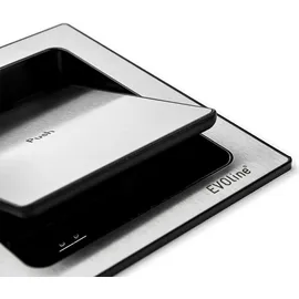 schulte elektro-technik EVOline Port Push mit USB + Edelstahloptik