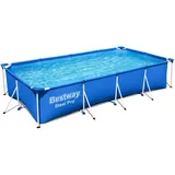Bestway® Steel ProTM Frame Pool ohne Pumpe 400 x 211 x 81 cm , dunkelblau, eckig
