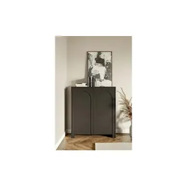 Möbel Kraft Highboard 100 x 117 x 35 cm Schwarz
