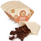 EDESIA ESPRESS – 400 Kegelförmige Kaffeefilter aus Papier – Kaffeefilter Nr.4 für Manuelle Kaffeemaschine, Pour-Over und Sanftes Brühen – Größe 4 Braun