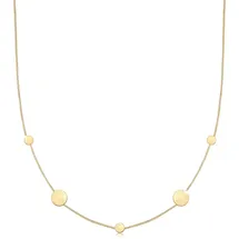 Elli Halskette Damen Plättchen Anhänger Filigran in 925 Sterling Silber Vergoldet