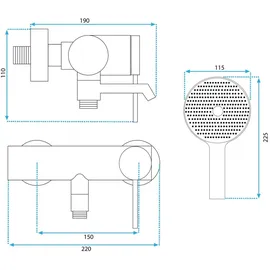 REA Wannenarmatur Js-701303B Foss Black