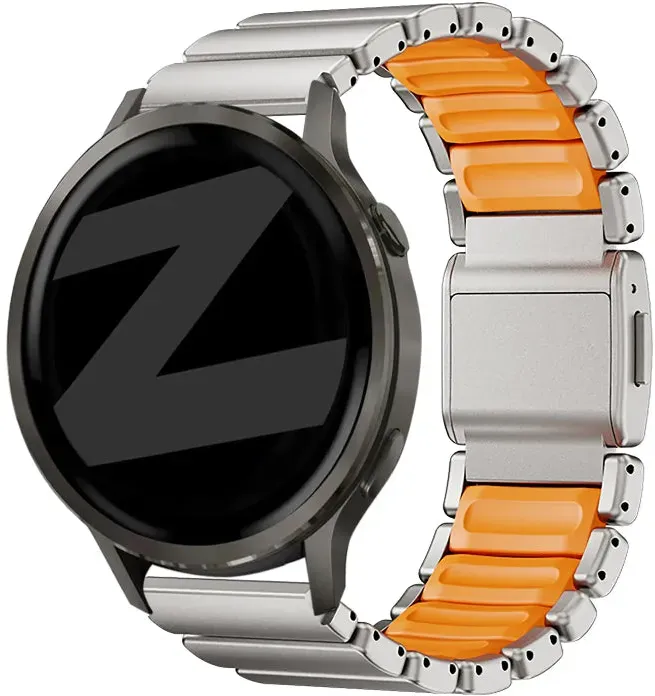 Bandz Xiaomi Watch S1 (Active) Armband Titan 'Hybrid' für Xiaomi Watch S1  - Titan/orange - Magnetischer Verschluss