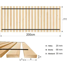 sunnypillow Rollrost Extra stark Fußteil verstellbar 120 x 200 cm