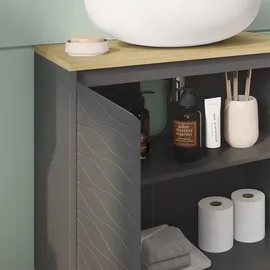 Vicco Waschbeckenunterschrank Livia Anthrazit, 60 x 60 cm mit 2 Türen